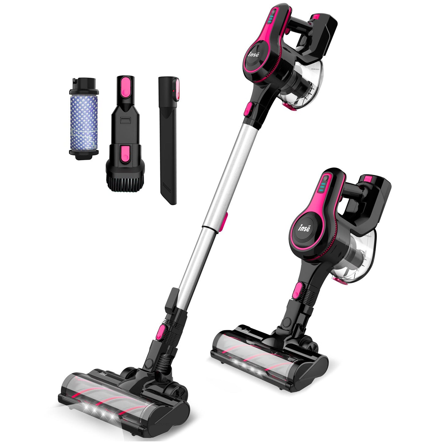 Cordless Vacuum Cleaner 12Kpa 130W Lightweight Stick Vacuum Cleaner Up to 40Mins Runtime 2200mAh Rechargeable Battery 6-in-1