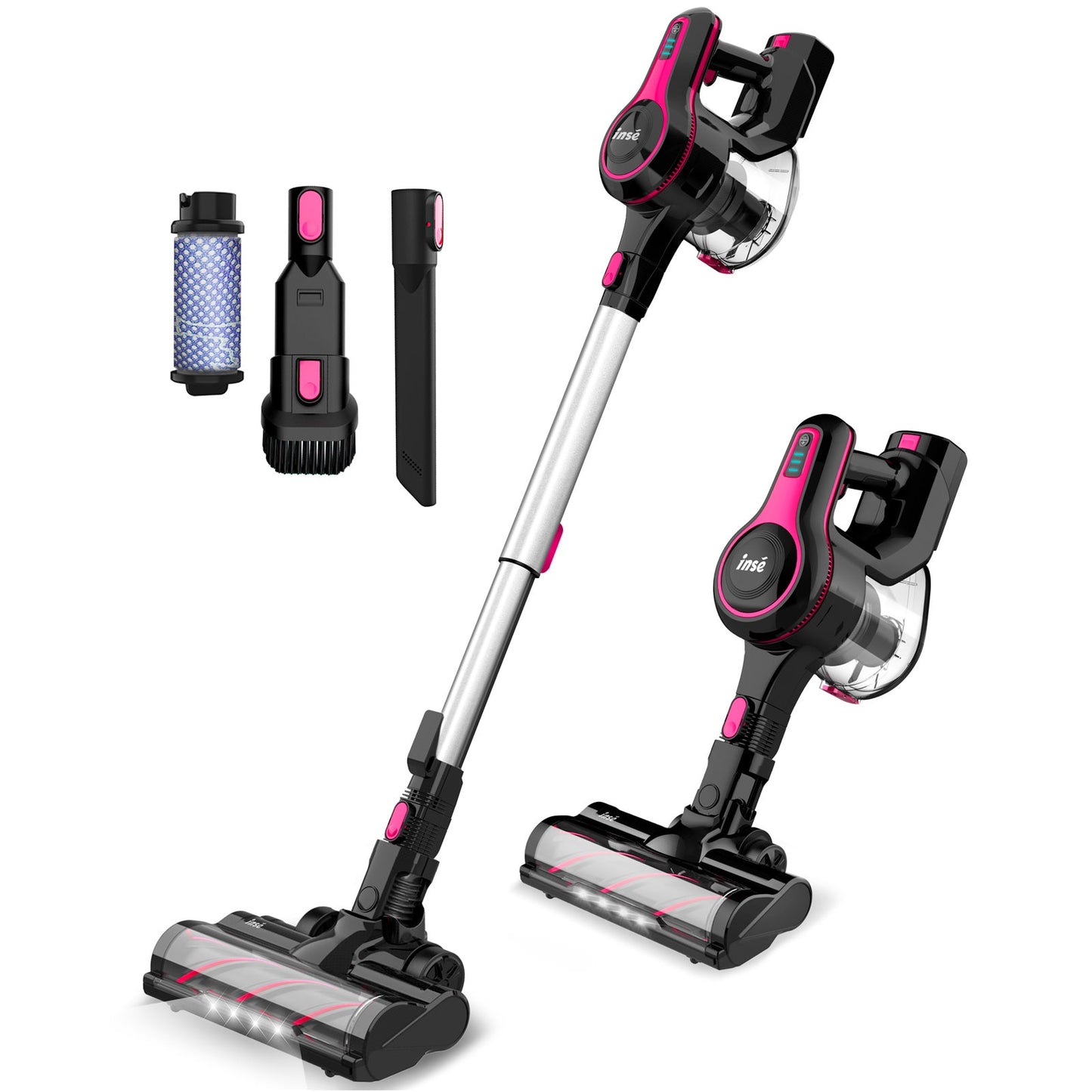 Cordless Vacuum Cleaner 12Kpa 130W Lightweight Stick Vacuum Cleaner Up to 40Mins Runtime 2200mAh Rechargeable Battery 6-in-1