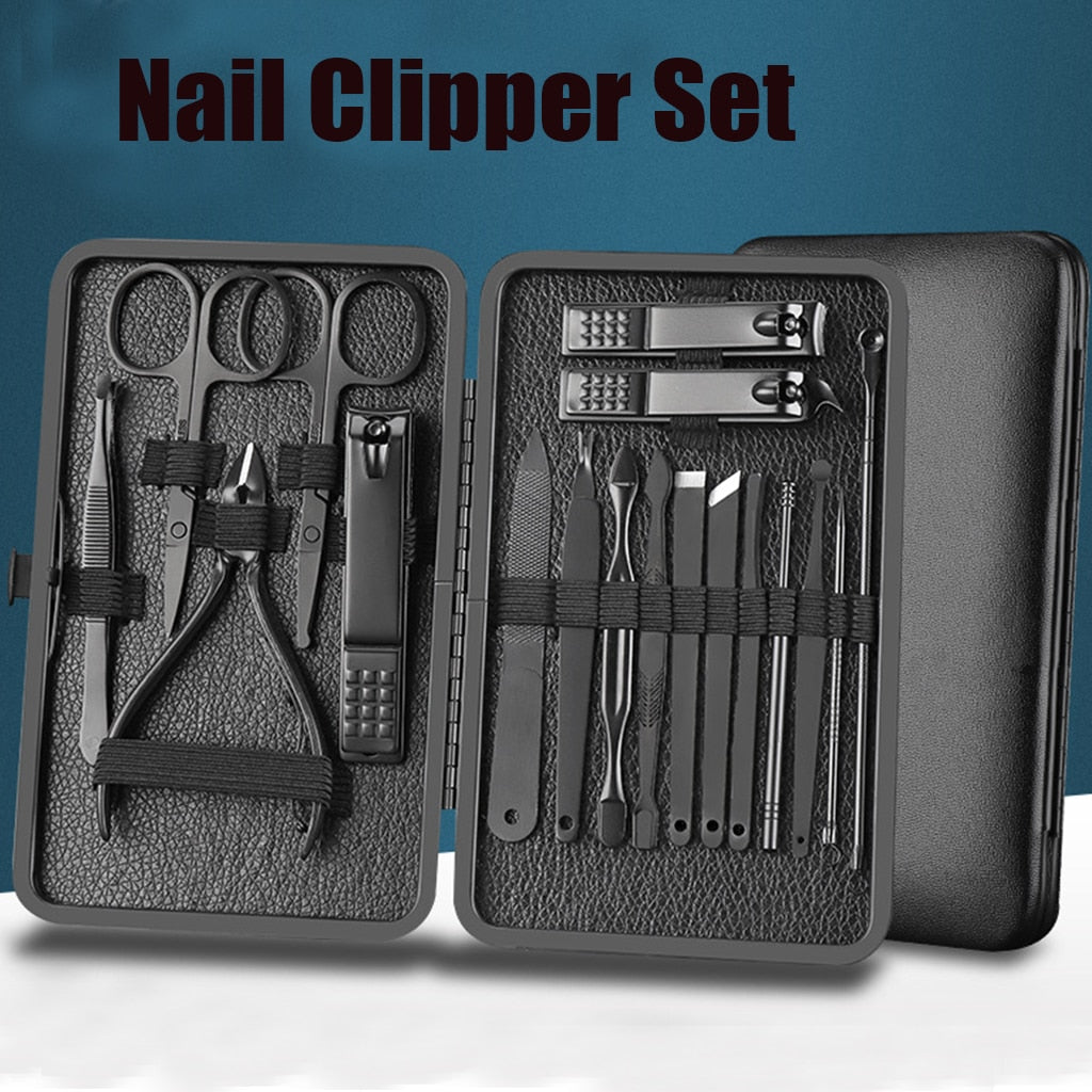 7/10/16/18 pcs Manicure Cutters Nail Clipper Set Household Stainless Steel Ear Spoon Nail Clippers Pedicure Nail Scissors Tool