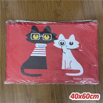 Home Decorative Doormat Entrance Door Mat Cartoon Designs Flannel Fabric PVC Dotted Anti-Slip Floor Mats Carpets Area Rugs