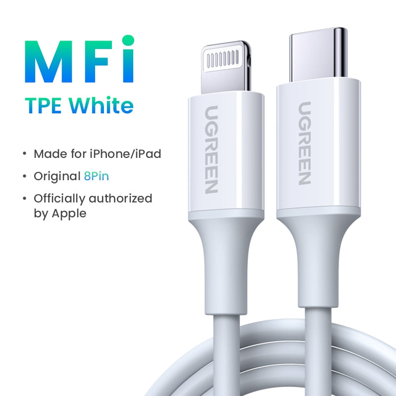 【NEW】UGREEN MFi USB C to Lightning Cable PD 20W Fast Charging for iPhone 14 13 12 Pro Max Type C Phone Cable for iPad