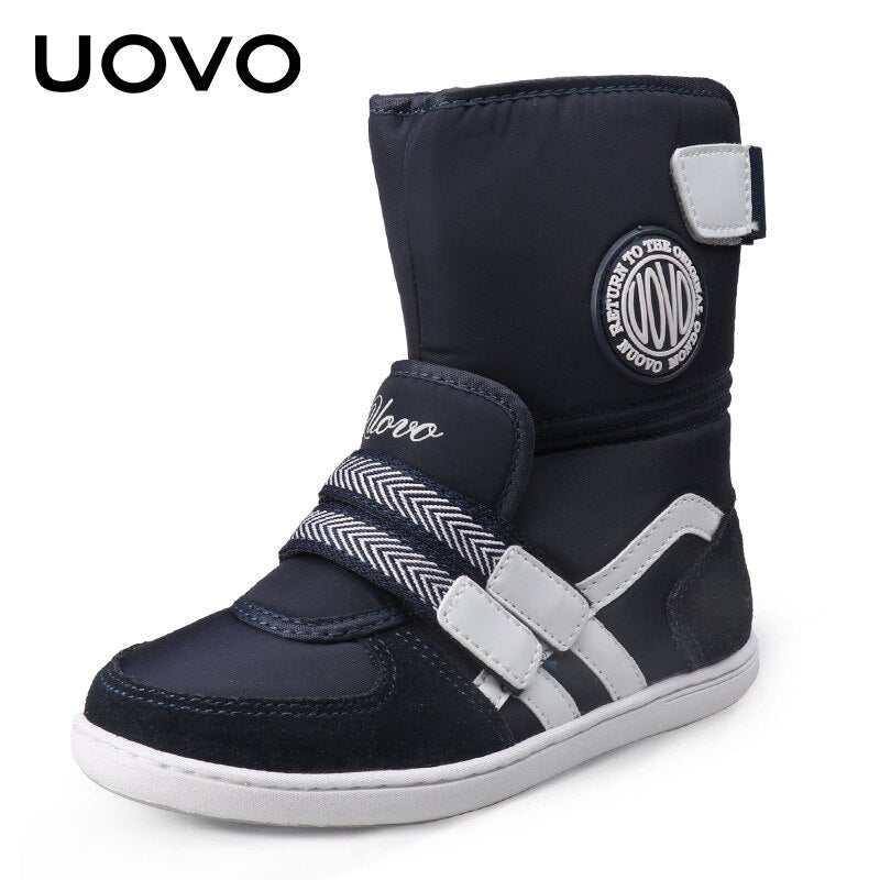 Hot Sale UOVO Brand Kids Shoes Winter Footwear Children Fashion Baby Warm Beatiful Girls Short Boots Size #26-37