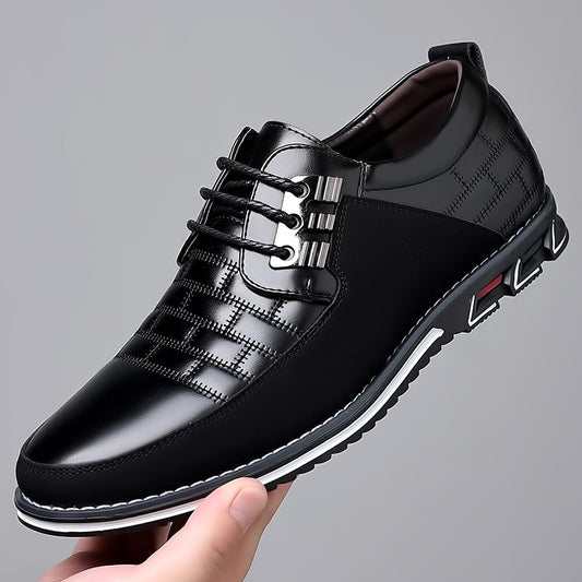 Men Shoe Sneakers Shoes Fashion Brand Classic Lace-Up Mens Casual Loafers PU Leather Black Breathable Business Brands Sneaker