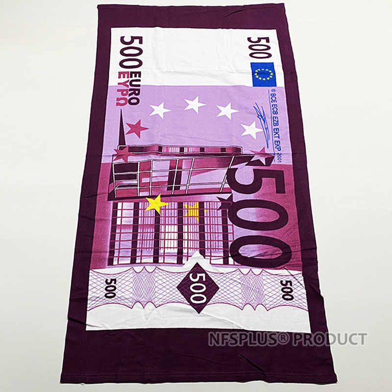 Microfiber Beach Towel Quick Dry Super Absorbent Sports Travel Towels 70x140cm 100 200 500 Euro 100 Dollar Printed Bath Towels