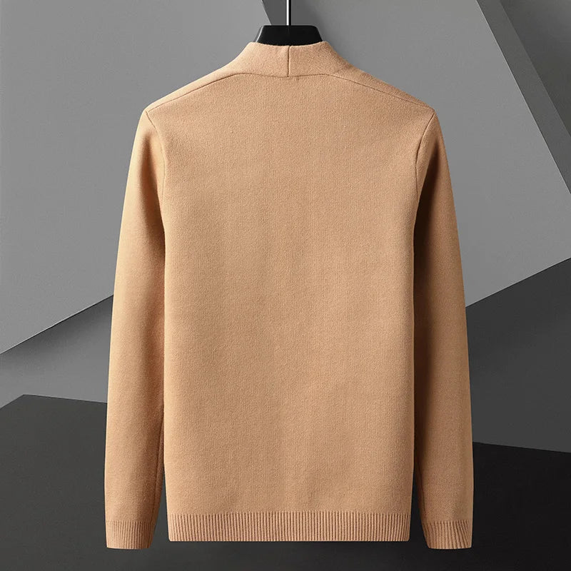 High end designer brand men's knitted cardigan autumn new fashion little bee embroidered sweater cardigan Korean casual coat