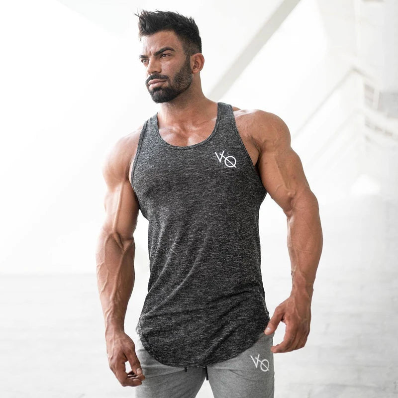 Jogger Men Vest Fashion Men's Clothing Sports Casual Cotton Printed Vest Gym Running Training Breathable Basketball Vest