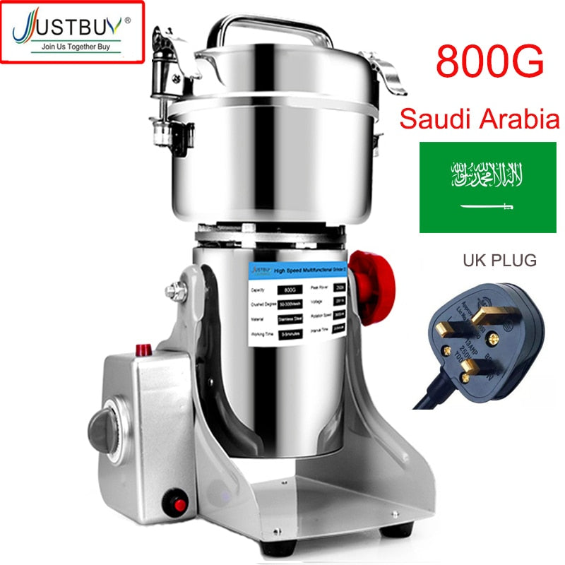 2500G/1000G/800G Food Herb Coffee Grinder Grain Spices Mill Medicine Wheat Dry Food Mixer Chopper