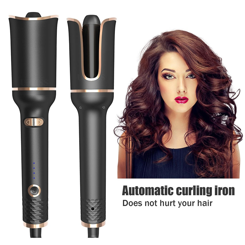 New Curling Iron with ICD Display Professional Digital Automatic Roller Machine Swiveling Head Hair Curler Tourmaline Ceramic