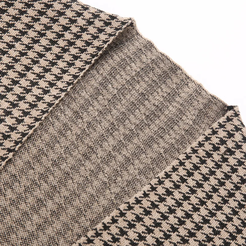 Brand Houndstooth Men Knitted Cardigan Buttonless Casual Comfortable Versatile Coats Jacket Classic Cardigans 2023 Autumn/Winter