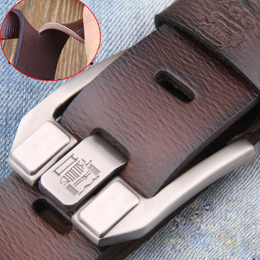 Famous Brand Luxury Designer Belts for Men Vintage Spilt Genuine Leather Pin Buckle Waist Strap Belt for Jeans High Quality