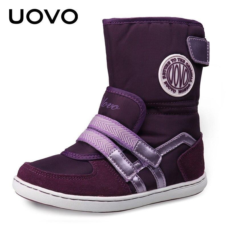 Hot Sale UOVO Brand Kids Shoes Winter Footwear Children Fashion Baby Warm Beatiful Girls Short Boots Size #26-37
