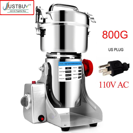 Parts Free Big Capacity 800G 3000W Herb Grinder Coffee Machine Grain Spices Mill Medicine Wheat Mixer Dry Food Grinder