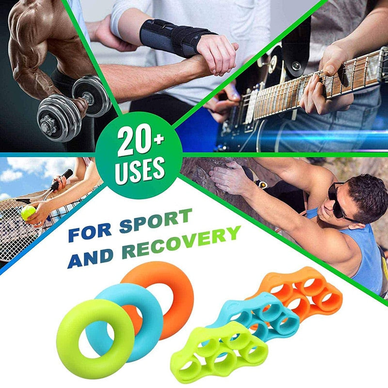 Hand Grip Strengthener Sets Hand Grip Rings Finger Resistance Bands For Forearm Exercise Increase Strength Improve Dexterity
