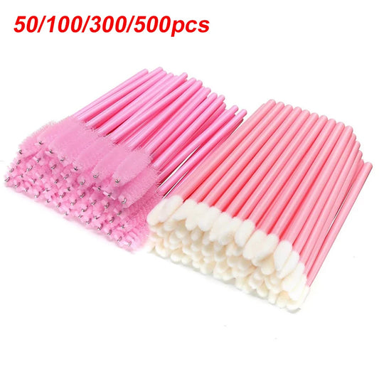 Eyelash Brushes Disposable Eyebrow Eyelash Spoolies Mascara Wands Applicator for Eyelash Extension Makeup Tool 50/100/300/500pcs