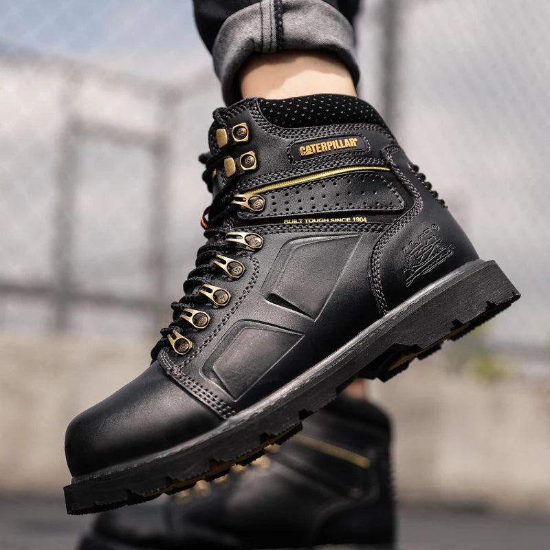 New men's boots, high-quality genuine leather Martin boots, warm and breathable motorcycle shoes, outdoor sports hiking boots, w