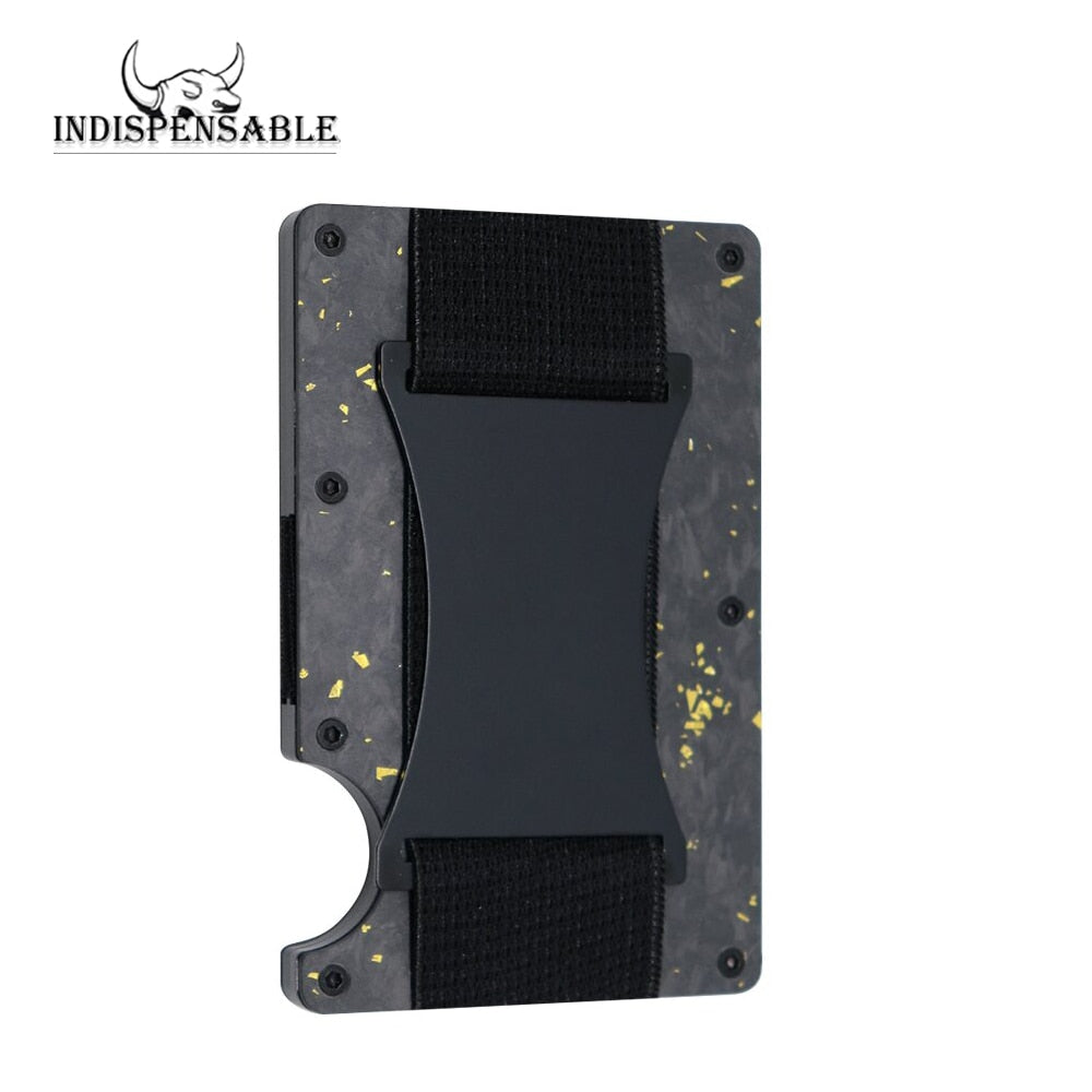 Forged Carbon Fiber Minimalist Slim Wallet Carteira for Men Cartera Tarjetero Hombre RFID Cashback Credit Card Holder Luxury