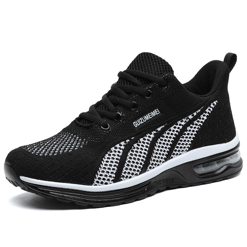 New Running Shoes Ladies Breathable Sneakers Summer Light Mesh Air Cushion Women's Sports Shoes Outdoor Lace Up Training Shoes