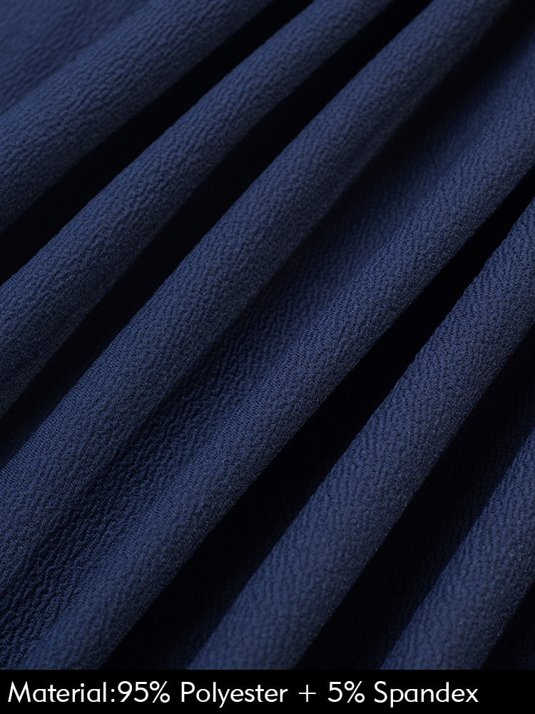 Nice-forever Spring Women Classic Solid Color Elegant Low Cut Dresses Formal Party Flare Swing Dress A289