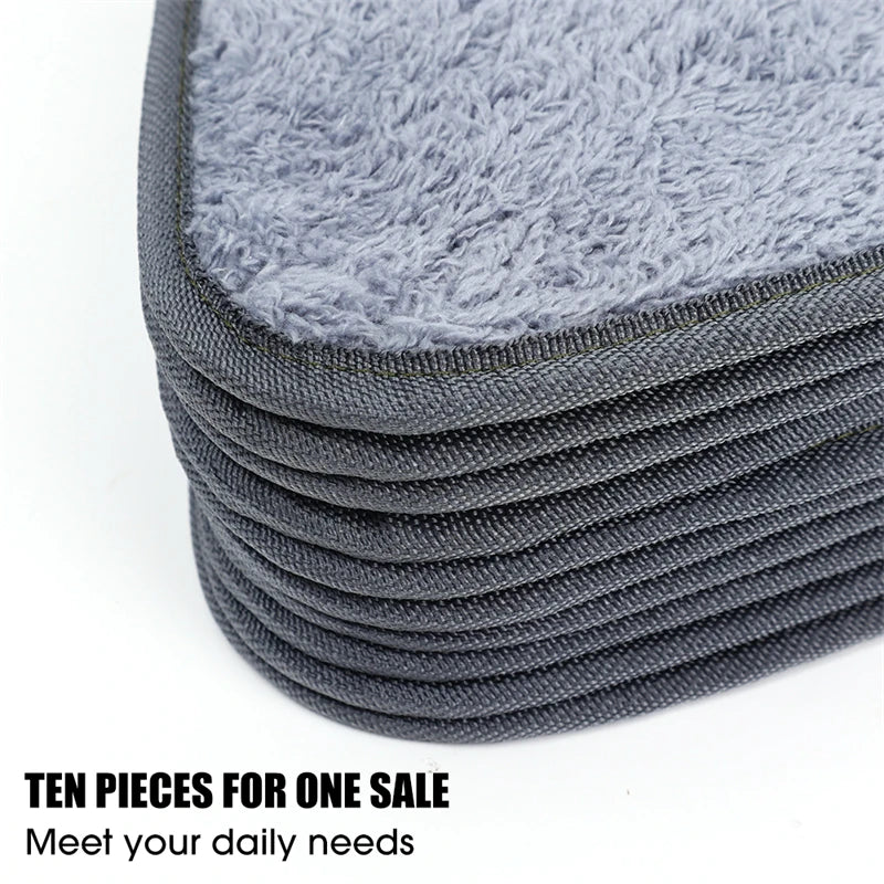 1/10pcs Triangle Microfiber Mop Pads Large Glass Microfiber Sweeping CleaningCloth Dust Mop Replacement Head Pads Clean Tool