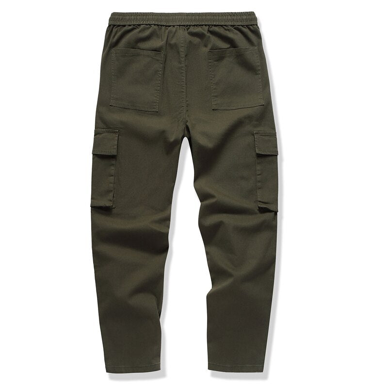 New Cargo Pants Men Jogger Casual Trousers Mens Multi-Pocket Cotton Sweatpants Streetwear Elastic Waist Full Length Pants Man