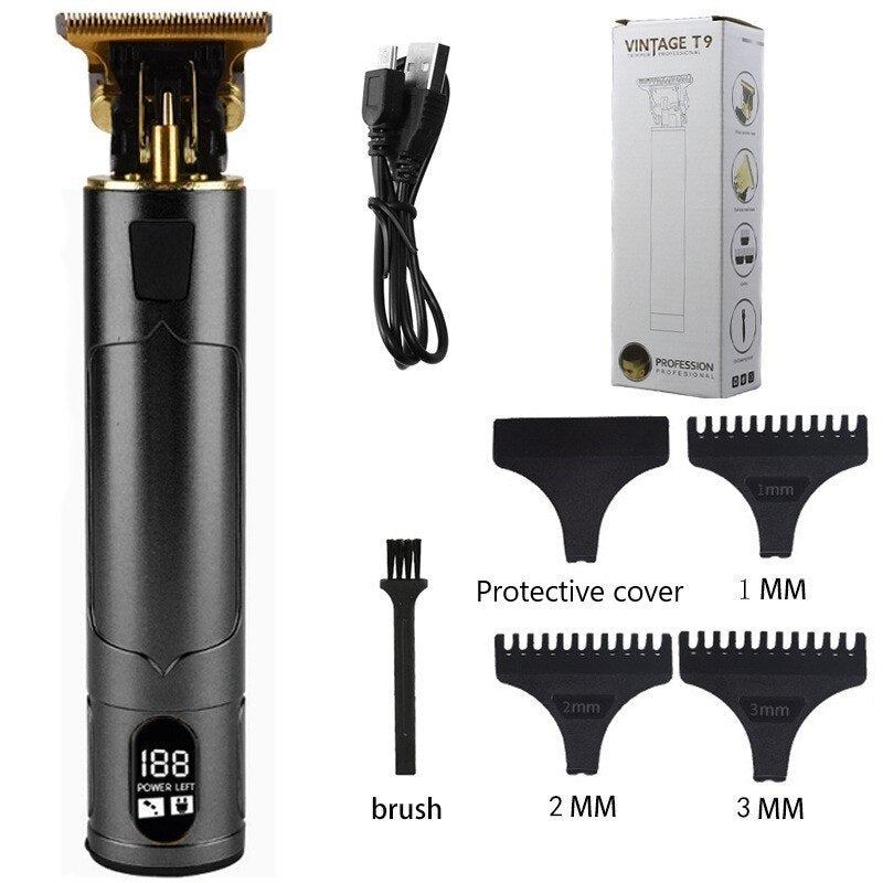 2022 T9 0Mm Professional Hair Clipper Beard Trimmer Electric Rechargeable Men Hair Shaver Beard Barber Hair Cut Cutting Machine