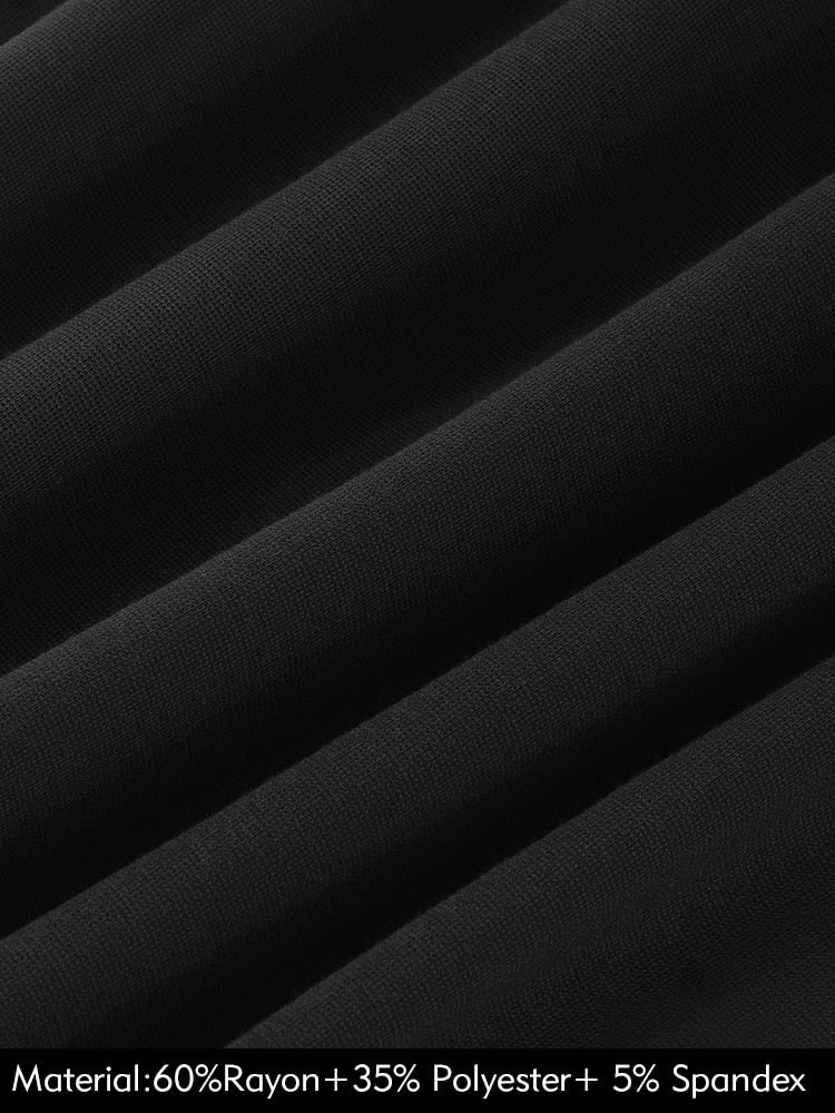 Nice-Forever Summer Women Classy Square Collar Elegant Dresses Formal Business Elegant Bodycon Dress B737