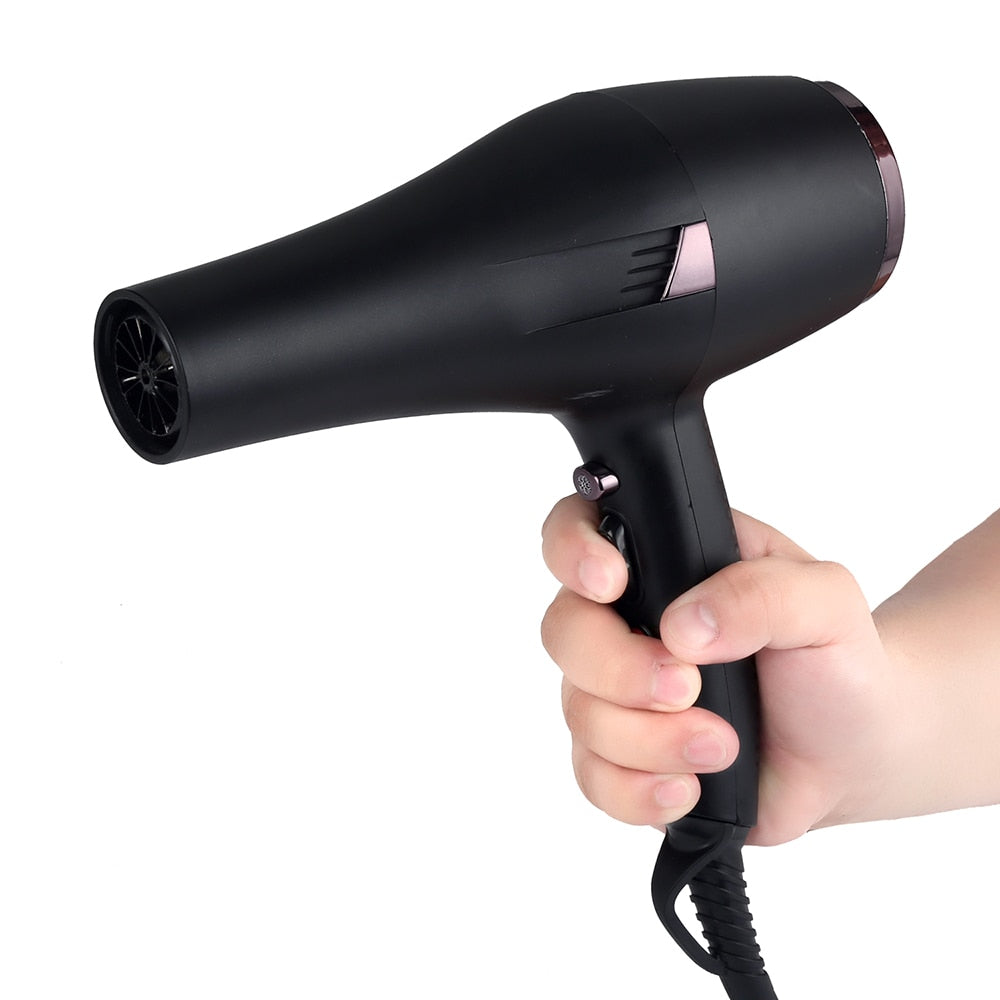 2400W Professional Hair Dryer Hot and Cold Wind Blower Powerful Blowdryer Compact Multifunction 2 Speed 3 Heating Collect Nozzle