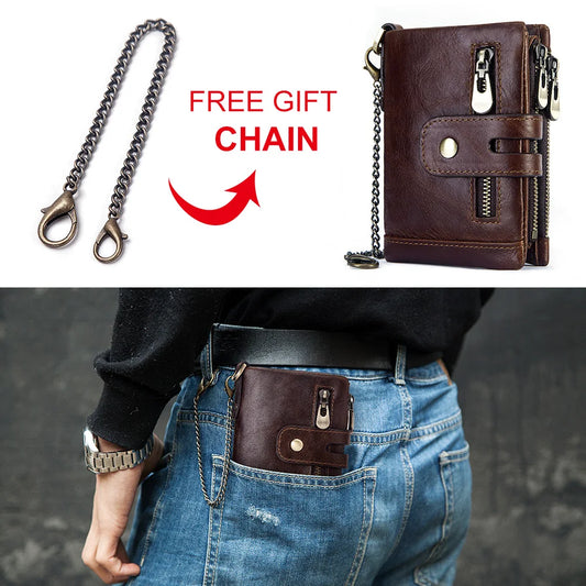 NEW Brand Genuine Cowhide Leather Men Wallet Small Mini Card Holder Vintage PORTFOLIO Portomonee Hasp Male Pockect Purse Fashion