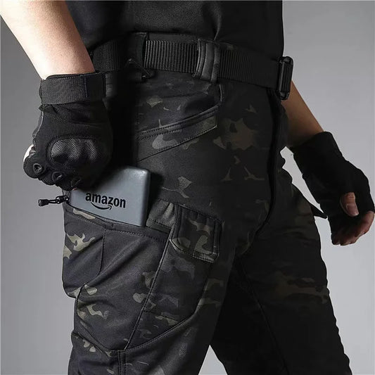 Men Army Winter Camouflage Military Combat Pants Tactical Trousers Airsoft Paintball Camping Hiking Climbing Fleece Jackets Coat