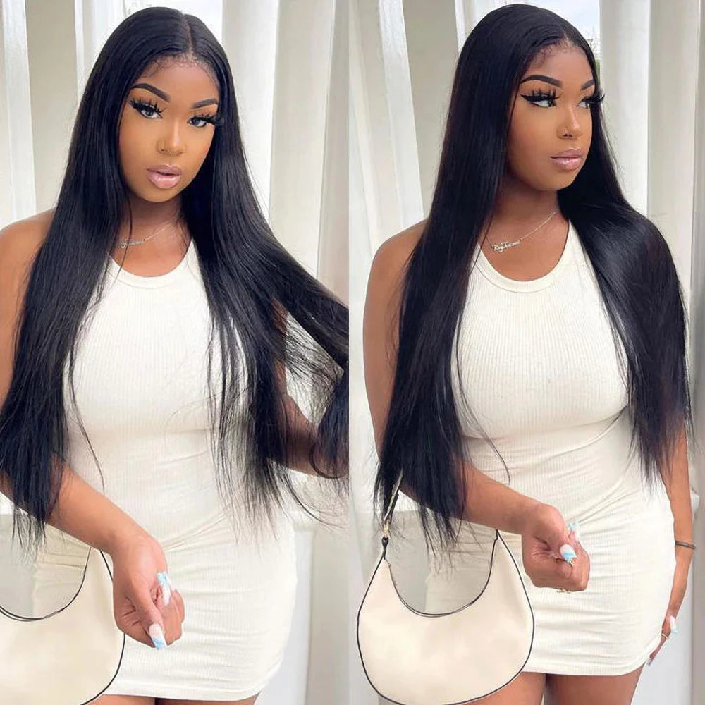 HD Transparent 13x4 13x6 Straight Lace Front Wig Brazilian Pre Plucked Lace Frontal 100% Human Hair Wigs For Women 4x4 5x5 Wig