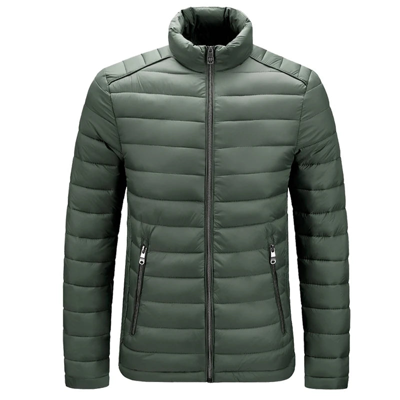 Men 2023 Autumn Winter New Windproof Thick Warm Jacket Parka Coat Mens Fashion Stand Collar Outwear Men Classic Casual Parka Men