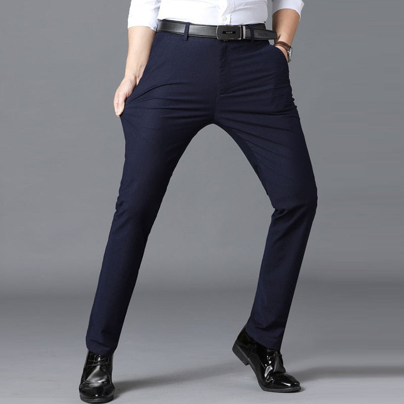 2023 New Men's Suit Pants Spring Autumn Fashion Business Casual Suit Pants Male Elastic Straight Formal Trousers Plus Size 28-38