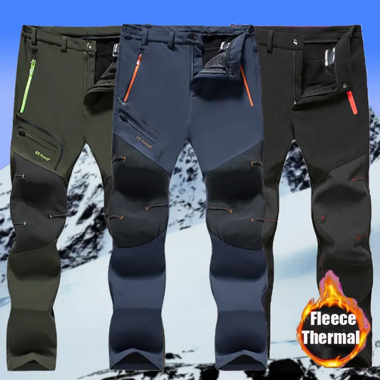 Men's Hiking Pants Softshell Outdoor Trousers Sports Camping Trekking Fishing Jackets Cycling Winter Climbing Oversized Elastic