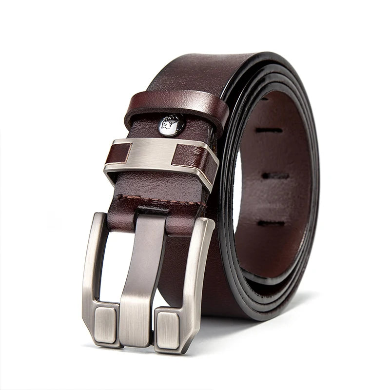 BISONDENIM Men High Quality Genuine Leather Retro Belt Luxury Designer Belts Men Cowskin Fashion Strap Male Jeans For Man Cowboy