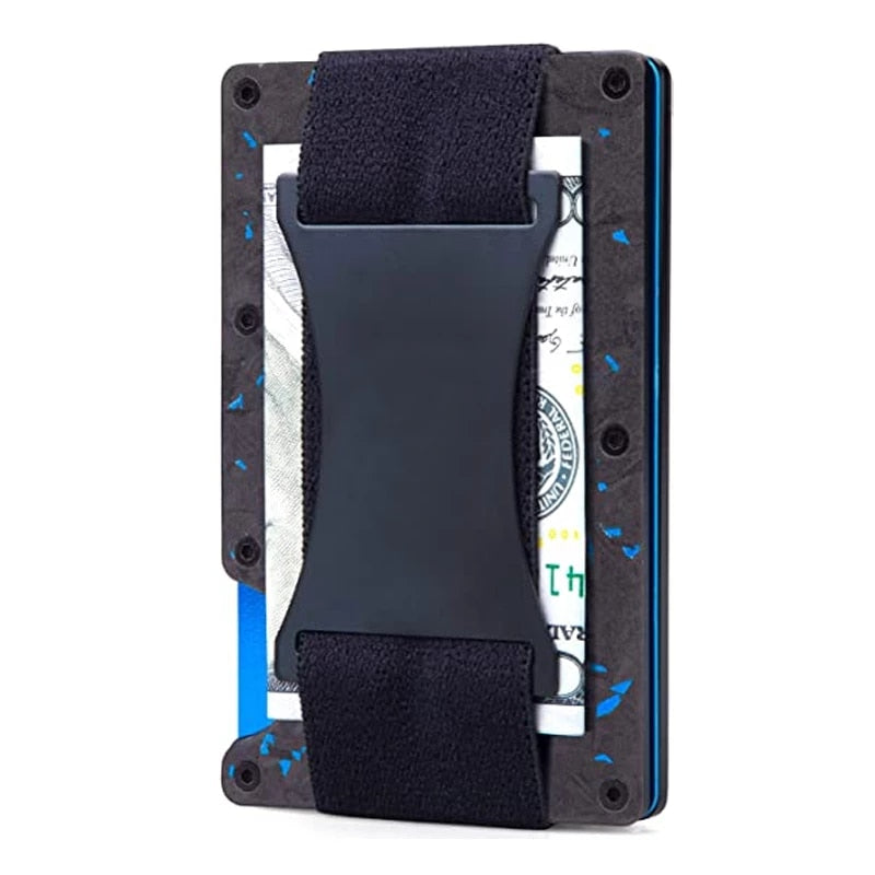 Forged Carbon Fiber Minimalist Slim Wallet Carteira for Men Cartera Tarjetero Hombre RFID Cashback Credit Card Holder Luxury