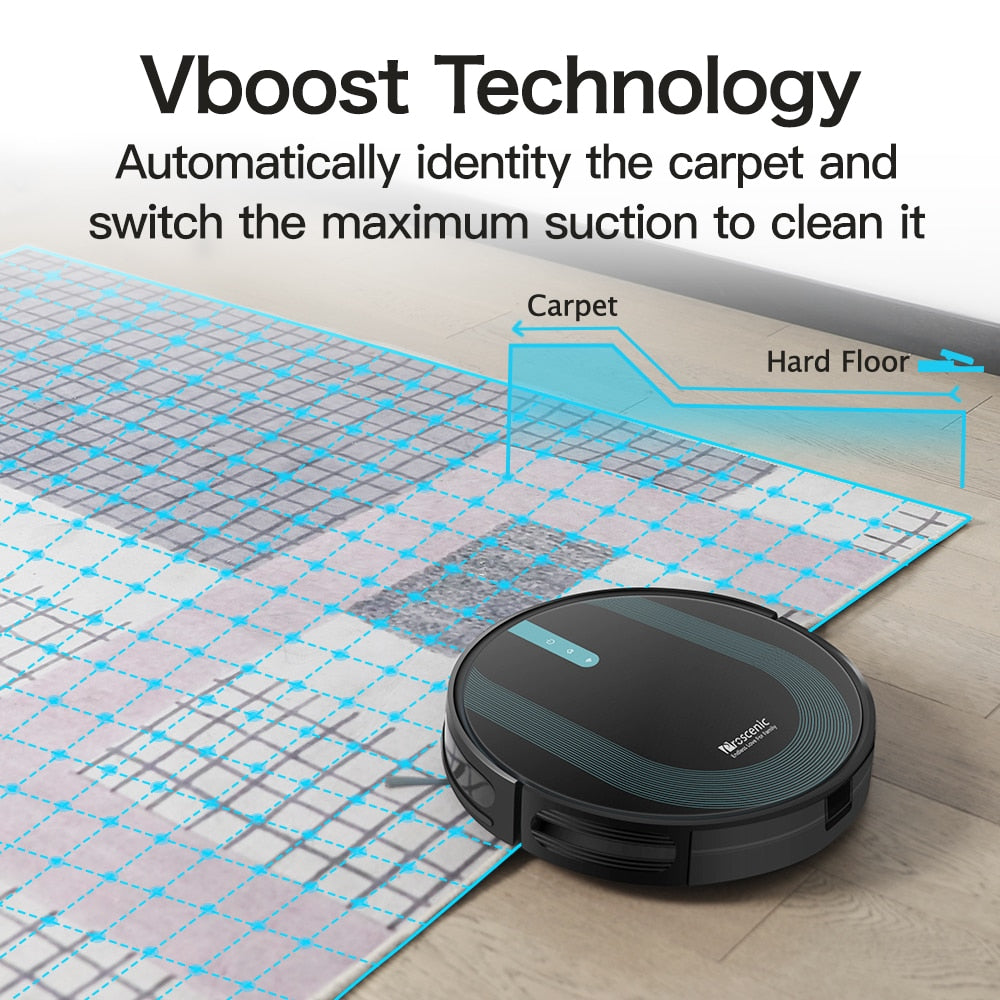 Proscenic 850P Robot Vacuum Cleaner with Wet Mopping for Smart Home Appliance Alexa &amp; Google Voice Control Wet and Dry Cleaning