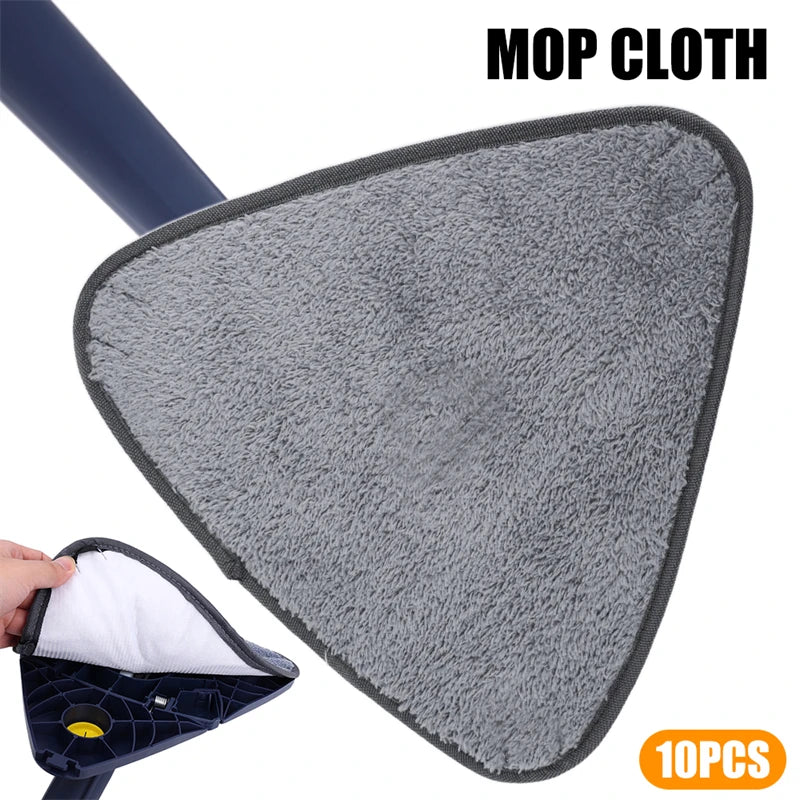 1/10pcs Triangle Microfiber Mop Pads Large Glass Microfiber Sweeping CleaningCloth Dust Mop Replacement Head Pads Clean Tool