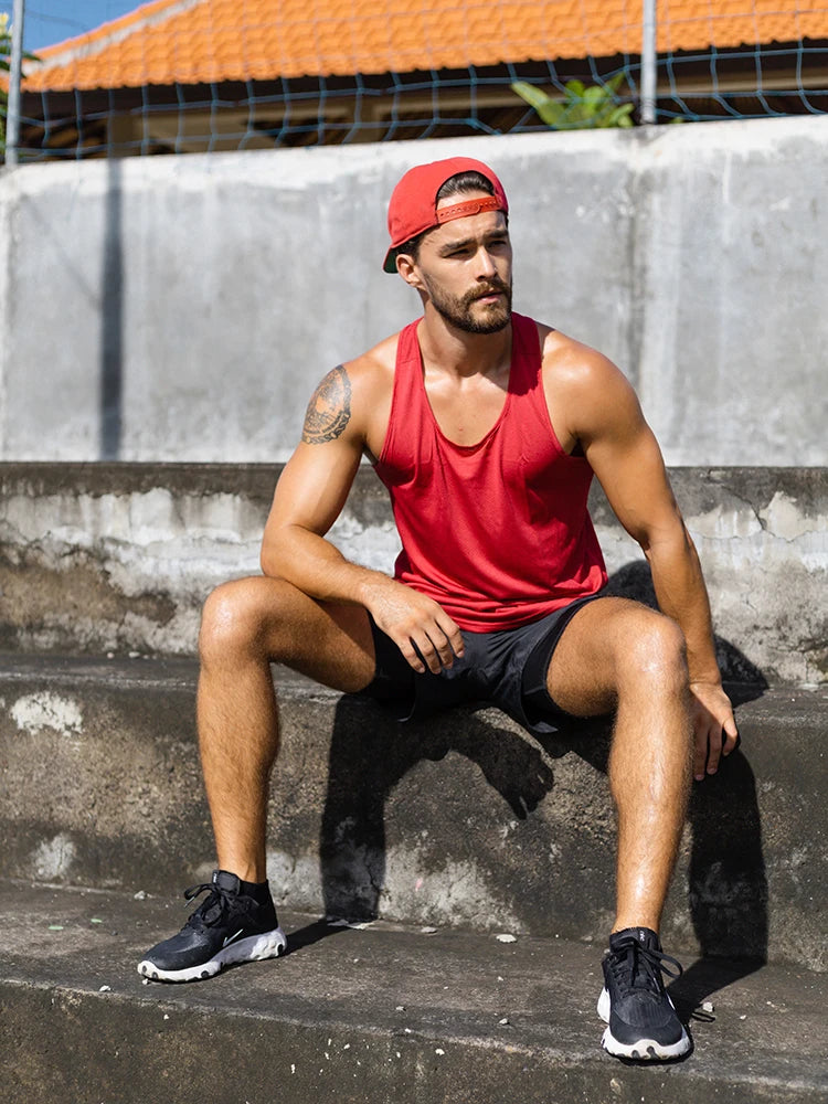 Running Muscle Tank Top for Men Dry-Fit Workout Sleeveless Tops Breathable Y-Back Shirts Training Bodybuilding Vests