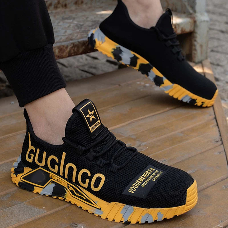 New Styles Men Safety Boots With Steel Toe Cap Anti-smash Work Sneakers Safety Shoes Men Indestructible Work Boots Hiking shoes