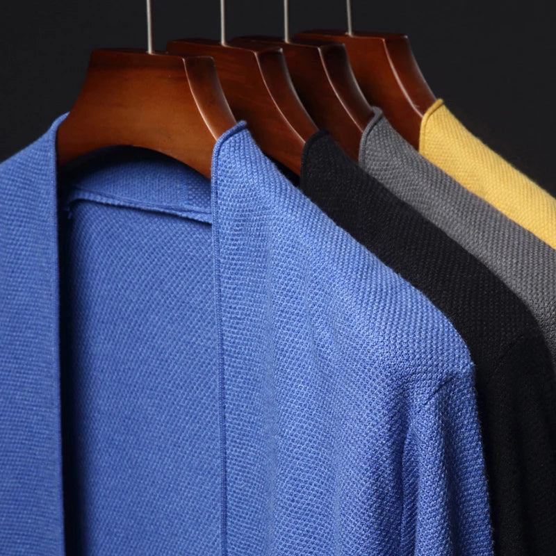 Knitted Cardigan for Men's Casual Comfortable and Versatile At Home Men's Knitted Cardigan