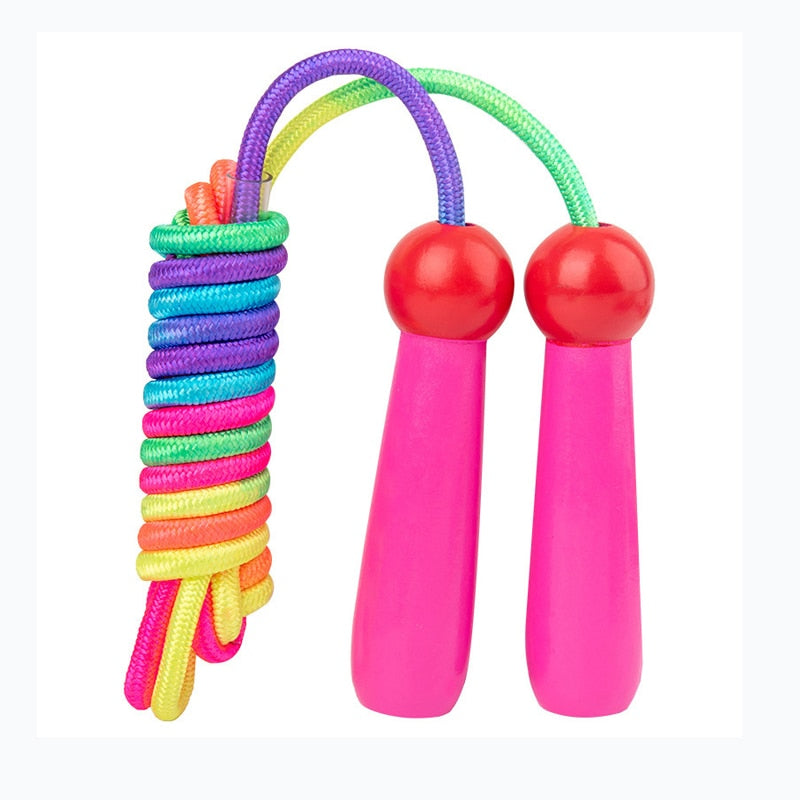 Kids Skipping Rope Adjustable Children Jump Rope Wooden Handle For Boys And Girls Exercise Workout Crossfit Outdoor Activity
