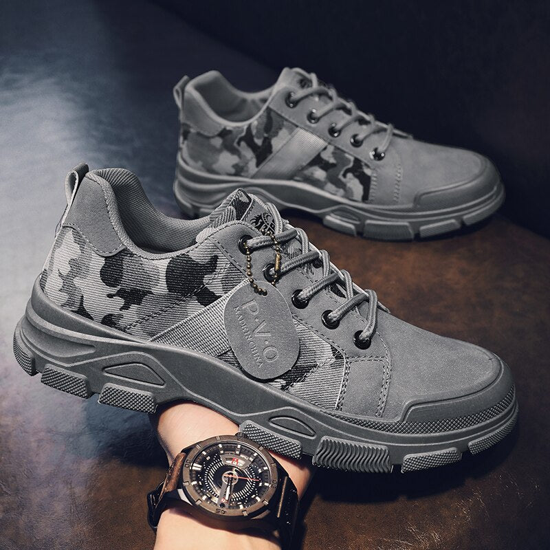 Camouflage Boots for Men AutumnWinter Platform Desert Military BootsOutdoor Low-top Shoes Men AnkleBoots
