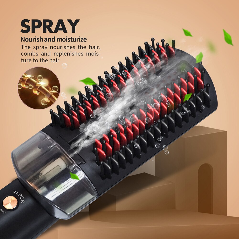 5 IN 1 Hot Air Brush Hair Straightener Electric Comb New Multifunctional Steam with 20ml Water Tank Infrared Spray Styling Tools