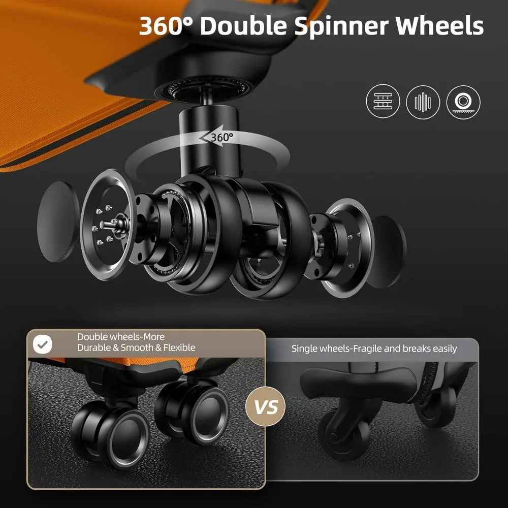 SHOWKOO Luggage Sets 3 Piece Softside Expandable Lightweight Durable Suitcase Sets Double Spinner Wheels