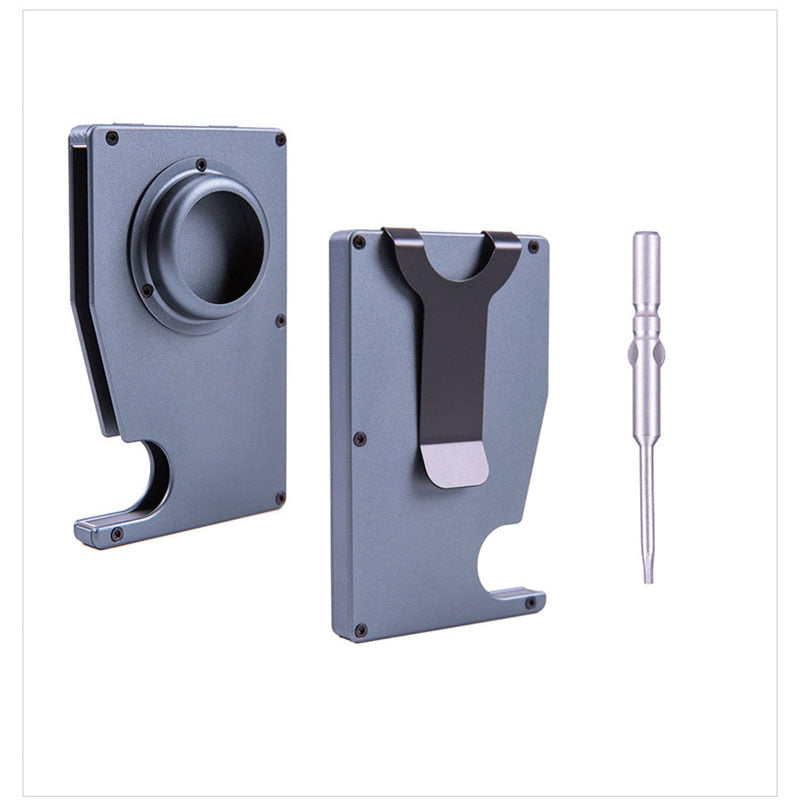 Airtag Apple Card Holder Rfid Aluminum Case Metal Wallet Credit ID Men Slim Business Cardholder Cash Strap Air Tag Carbon Fiber