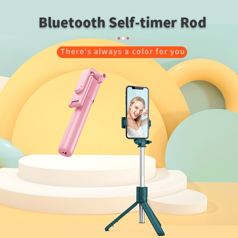 New Wireless Bluetooth Selfie Stick with Remote Control Shutter Retractable Mini Tripod Foldable with Fill Light Photo Live