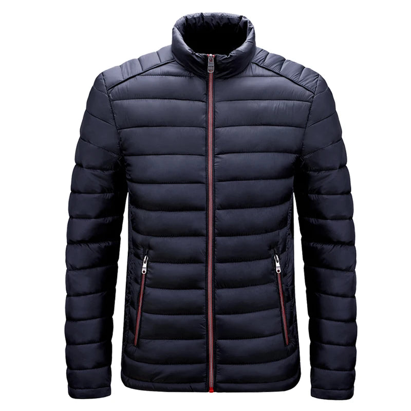 Men 2023 Autumn Winter New Windproof Thick Warm Jacket Parka Coat Mens Fashion Stand Collar Outwear Men Classic Casual Parka Men