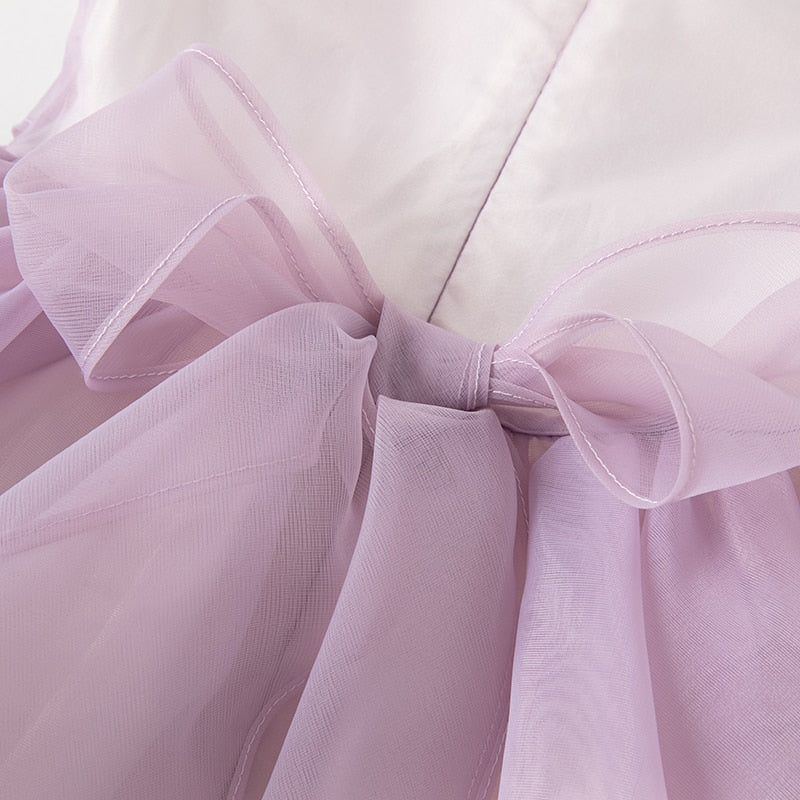 Dave Bella Girl&#39;s Purple Sleeveless Poached Dress Dress New Summer Style DB2233964