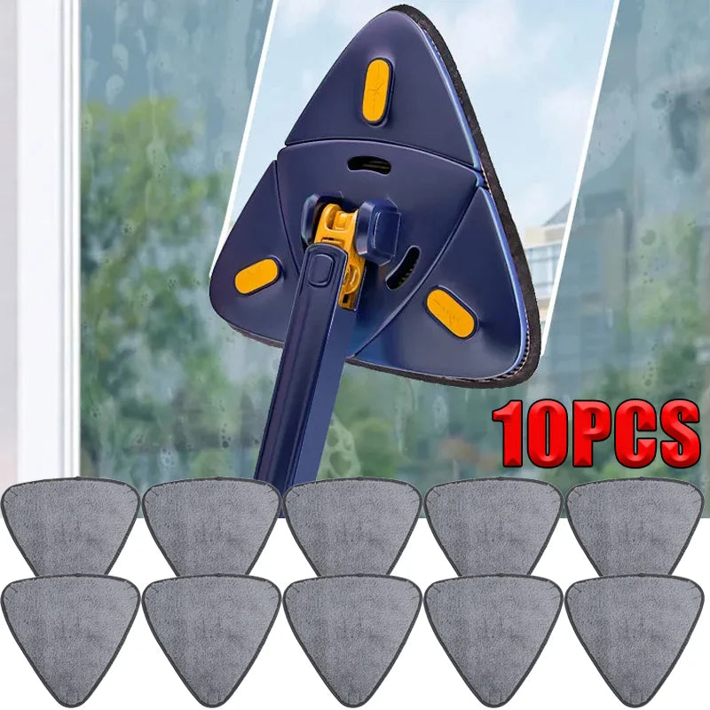1/10pcs Triangle Microfiber Mop Pads Large Glass Microfiber Sweeping CleaningCloth Dust Mop Replacement Head Pads Clean Tool