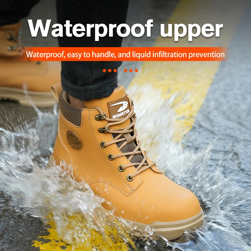 High Top Men Women Safety Shoes Anti-smash Anti-puncture Work Shoes  Lightweight Work Sneakers Indestructible Shoes Boots